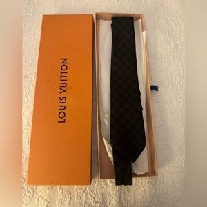 Louis Vuitton Damier Classique Checkered Silk Tie